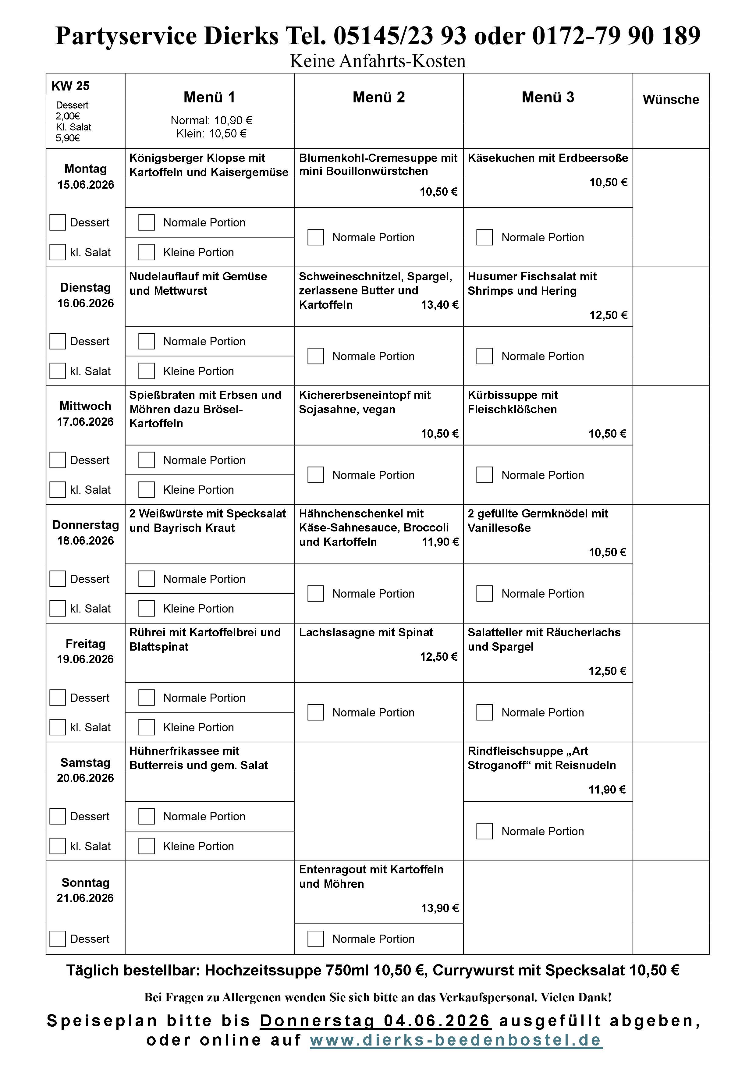 Speiseplan