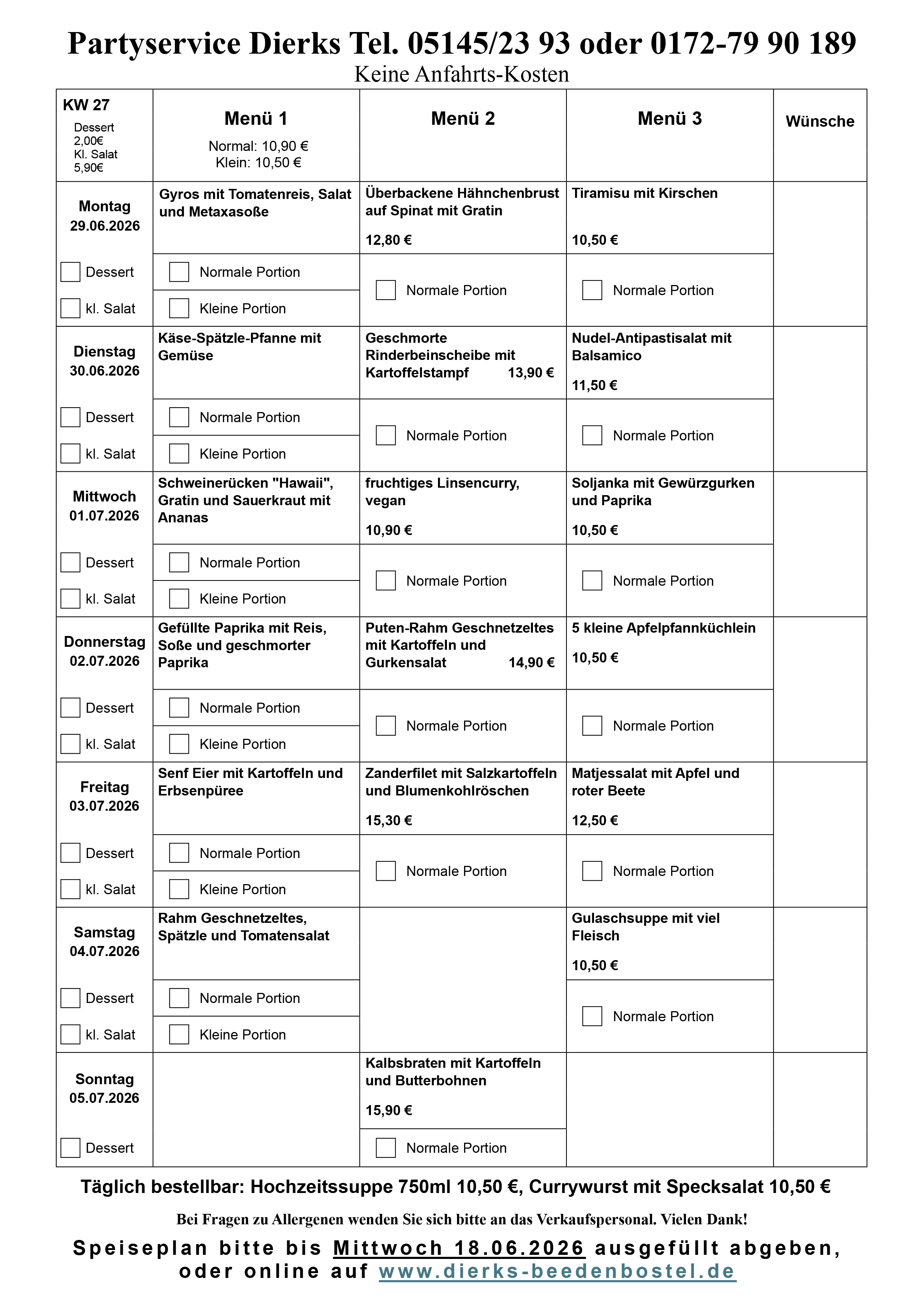 Speiseplan