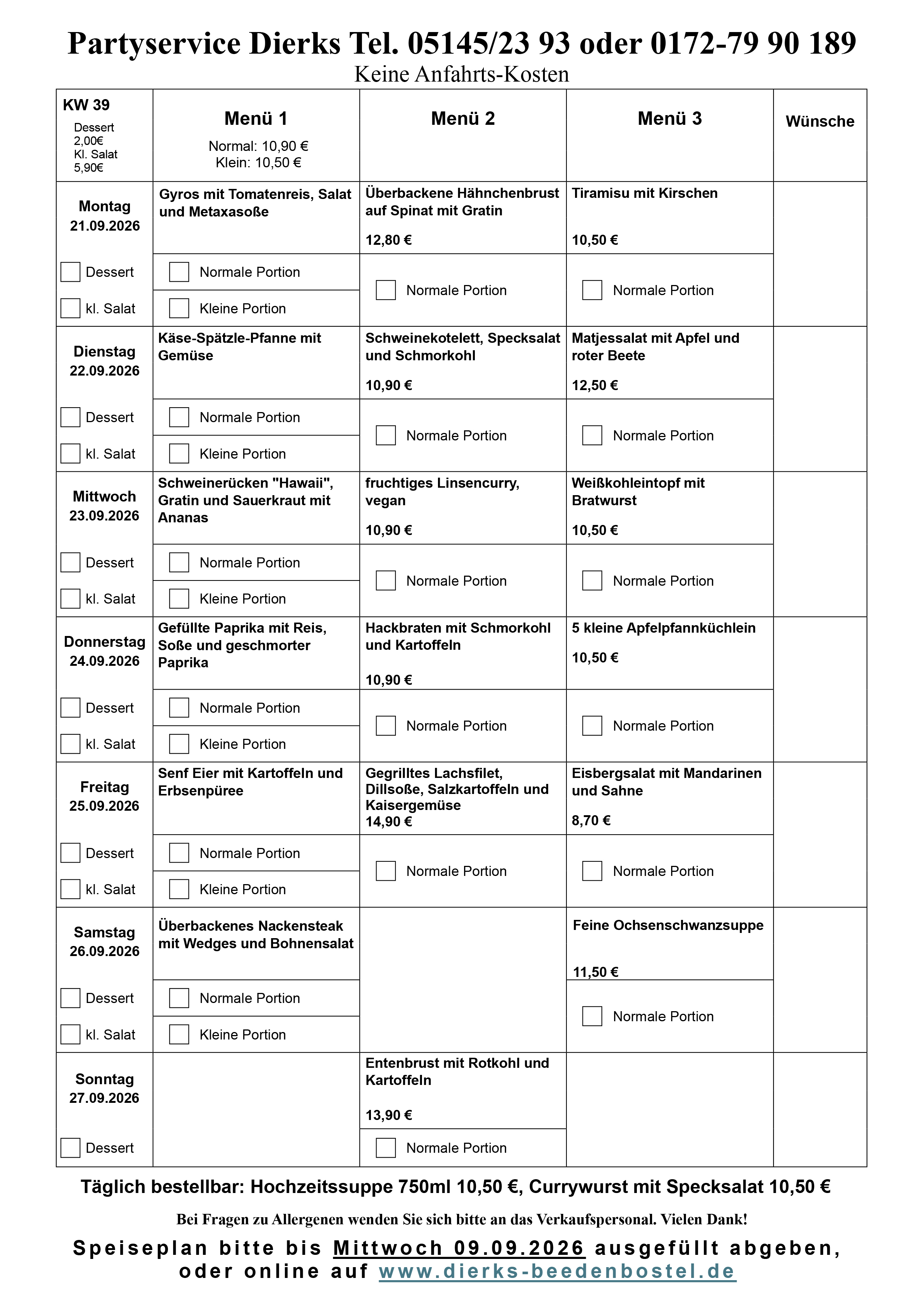 Speiseplan