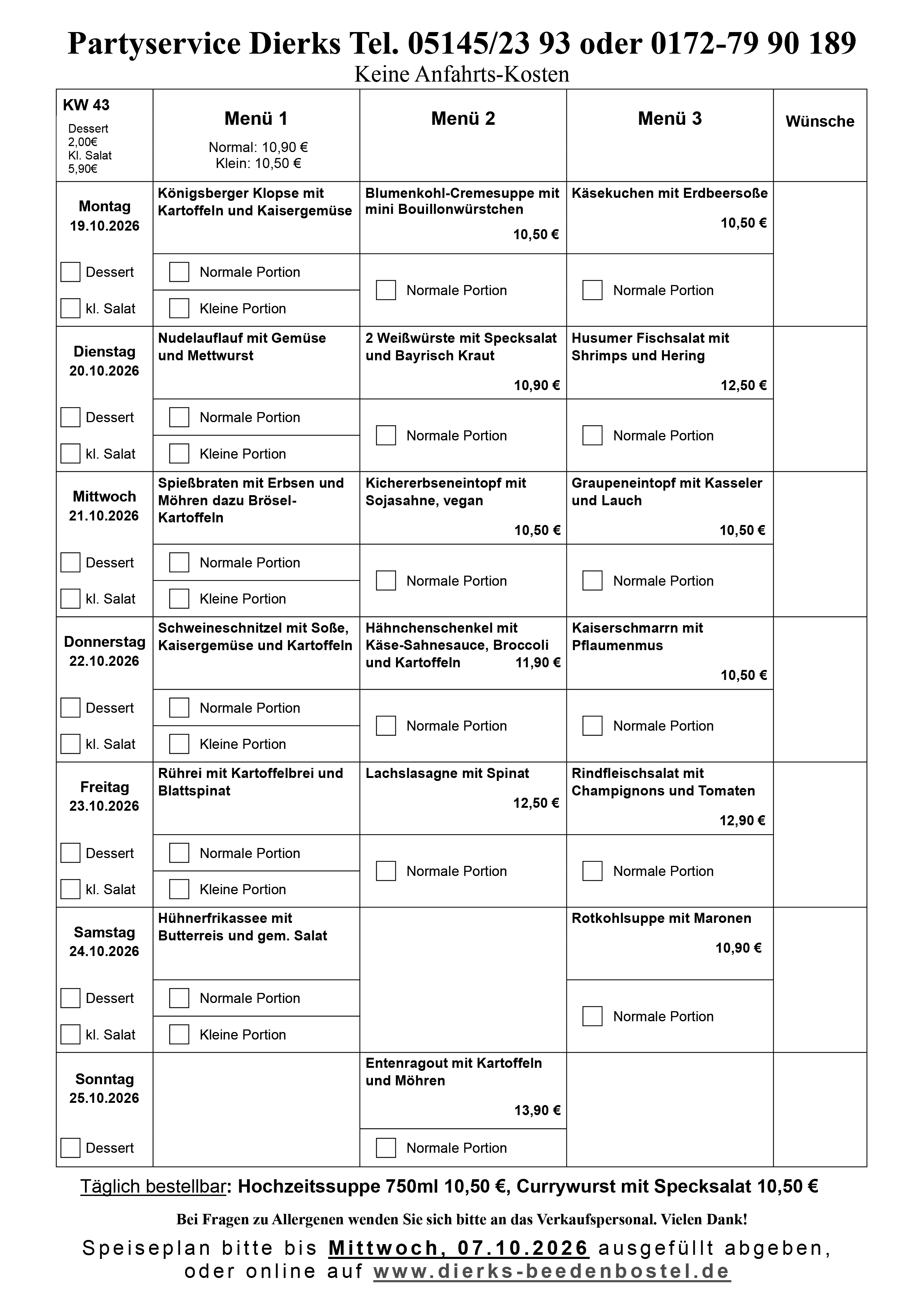 Speiseplan