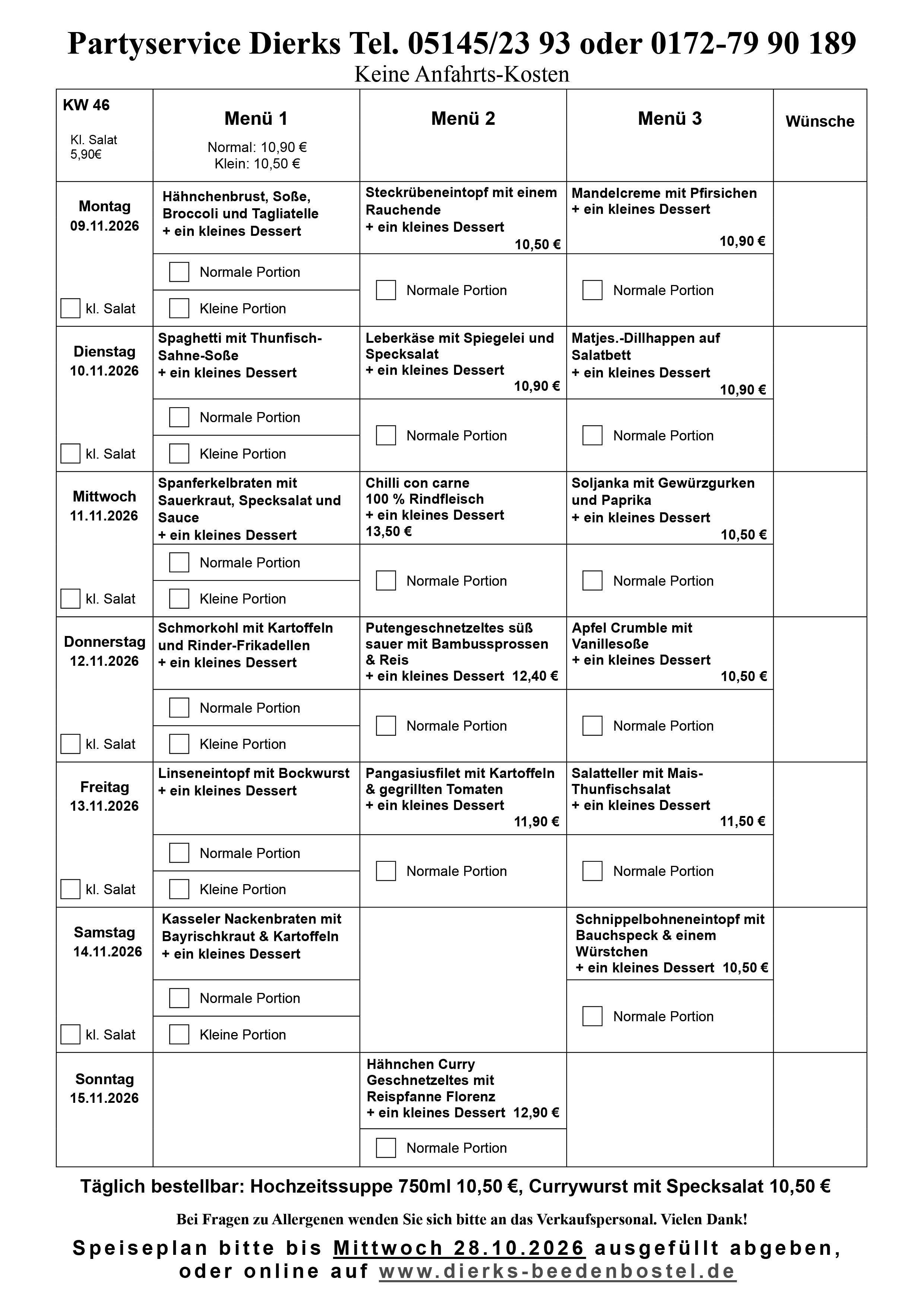 Speiseplan