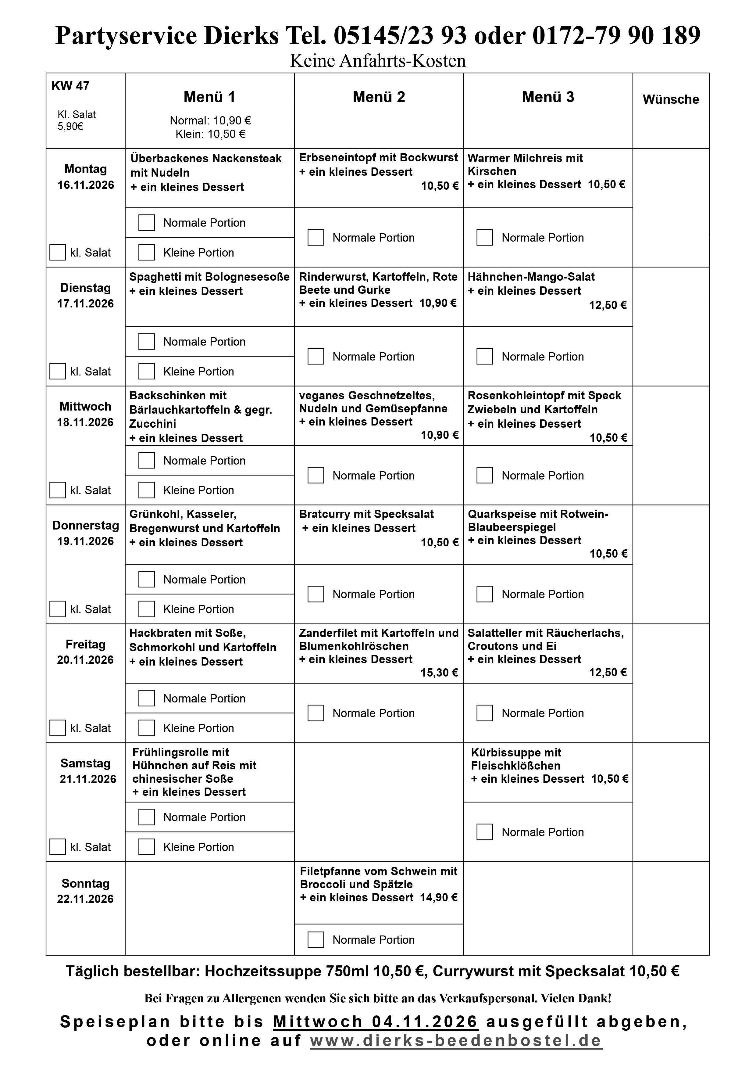 Speiseplan